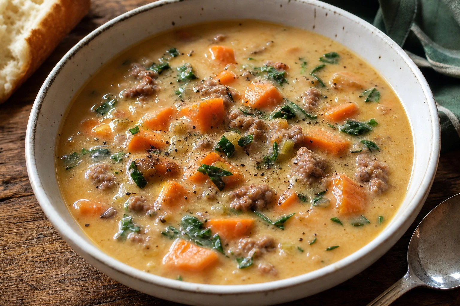 Creamy Sweet Potato and Sausage Soup